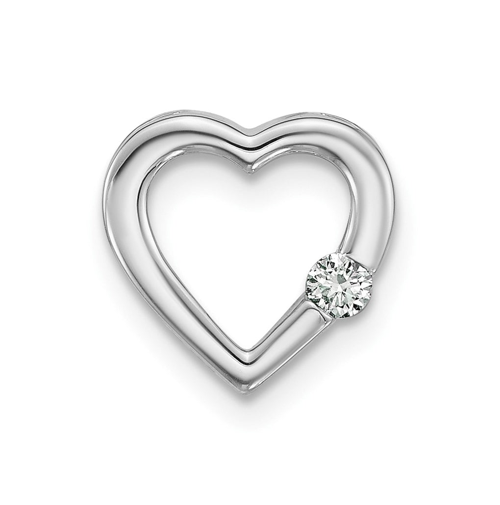 14K Yellow Gold .05ct. Lab Grown Diamond VS/SI+ G+ Complete Heart Chain Slide – Elegant Jewelry Gift for Birthday, Anniversary, Engagement, Wedding