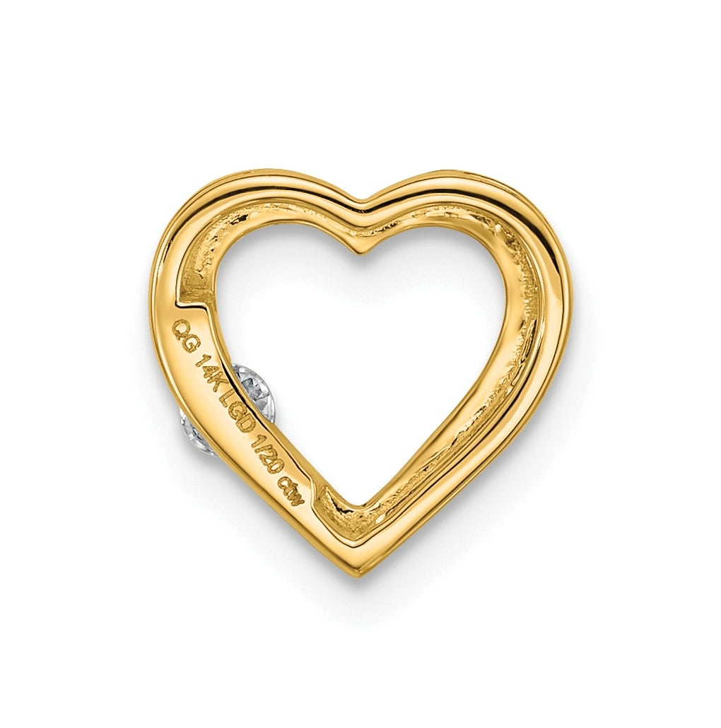 10K Yellow Gold .05ct. Lab Grown Diamond VS/SI+ G+ Complete Heart Chain Slide – Elegant Jewelry Gift for Birthday, Anniversary, Engagement, Wedding