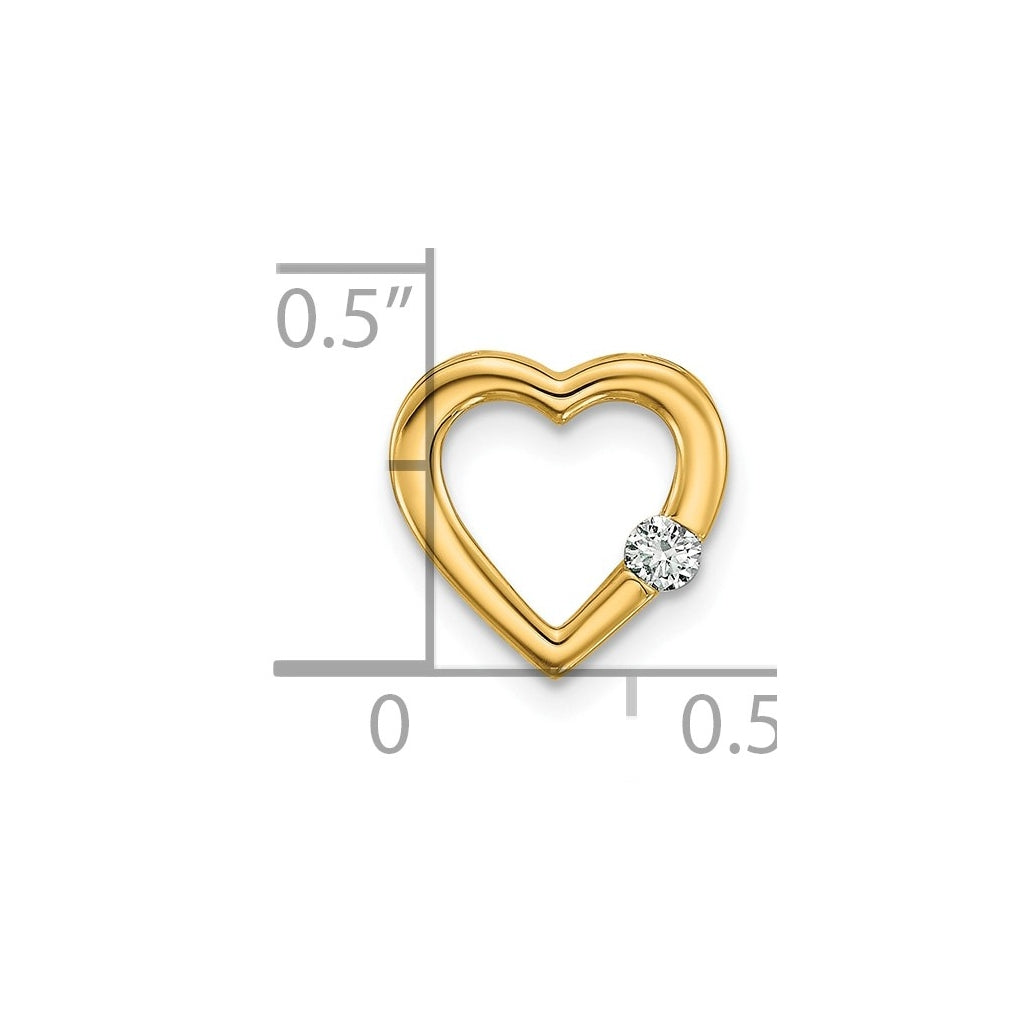 10K Yellow Gold .05ct. Lab Grown Diamond VS/SI+ G+ Complete Heart Chain Slide – Elegant Jewelry Gift for Birthday, Anniversary, Engagement, Wedding