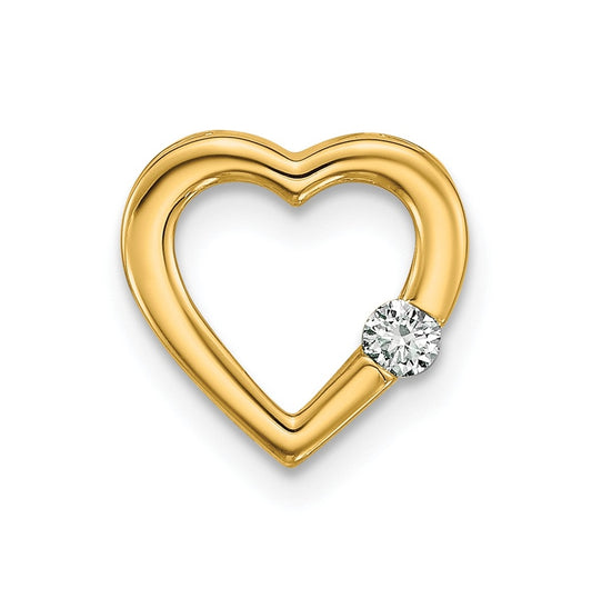 10K Yellow Gold .05ct. Lab Grown Diamond VS/SI+ G+ Complete Heart Chain Slide – Elegant Jewelry Gift for Birthday, Anniversary, Engagement, Wedding