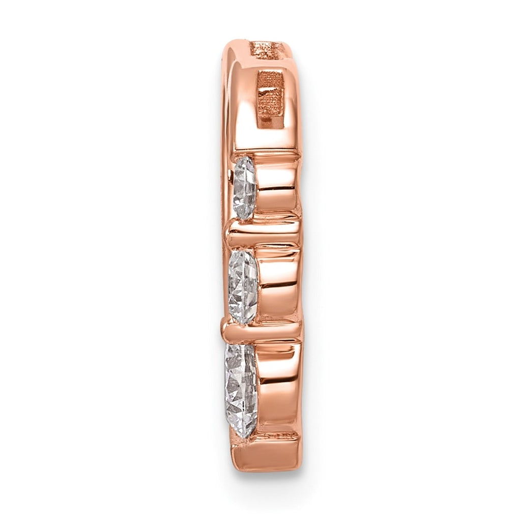 14k Rose Gold 3/8ct. Lab Grown Diamond VS/SI+ G+ Complete Heart Chain Slide – Elegant Jewelry Gift for Birthday, Anniversary, Engagement, Wedding