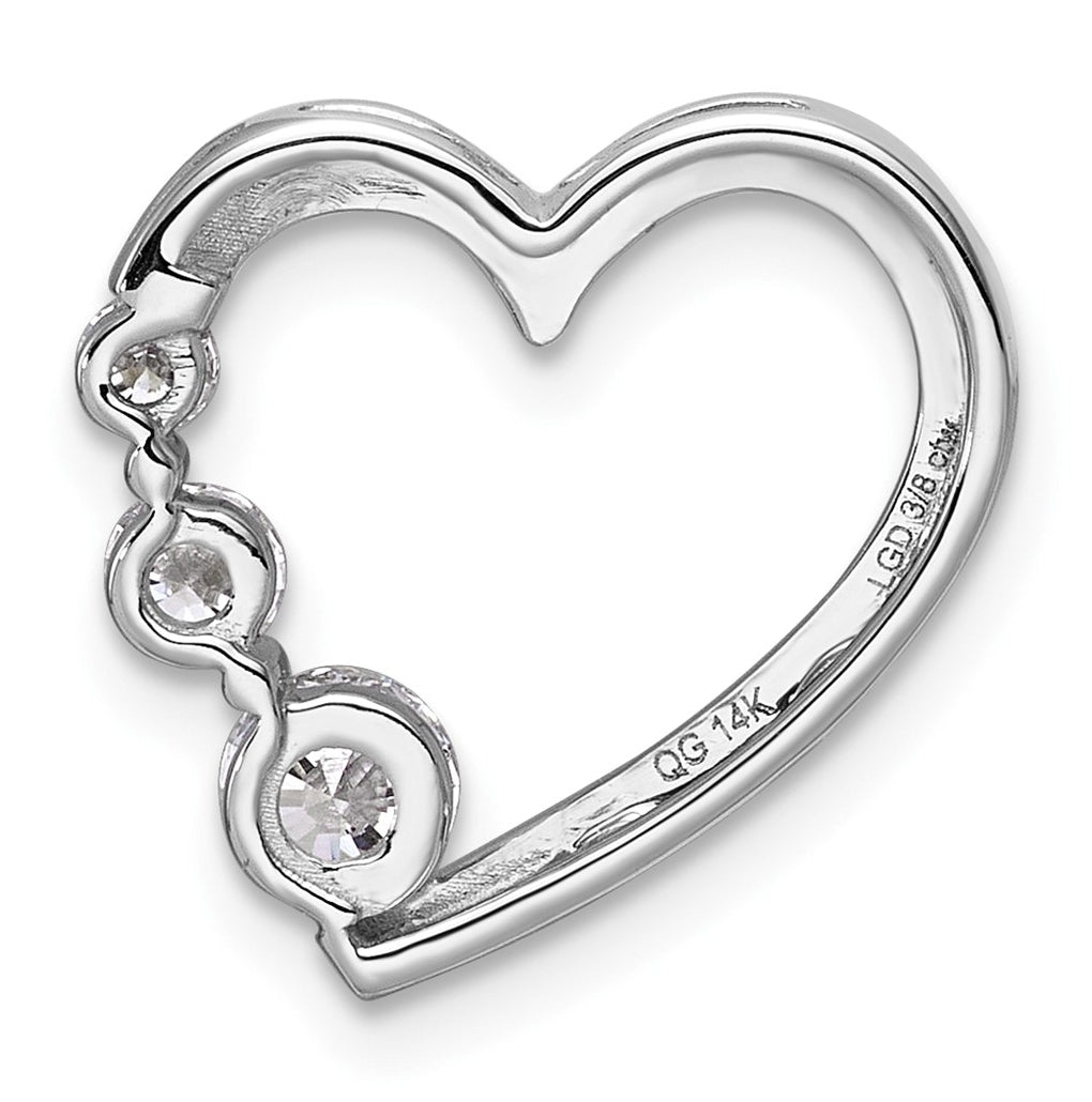 14k Rose Gold 3/8ct. Lab Grown Diamond VS/SI+ G+ Complete Heart Chain Slide – Elegant Jewelry Gift for Birthday, Anniversary, Engagement, Wedding