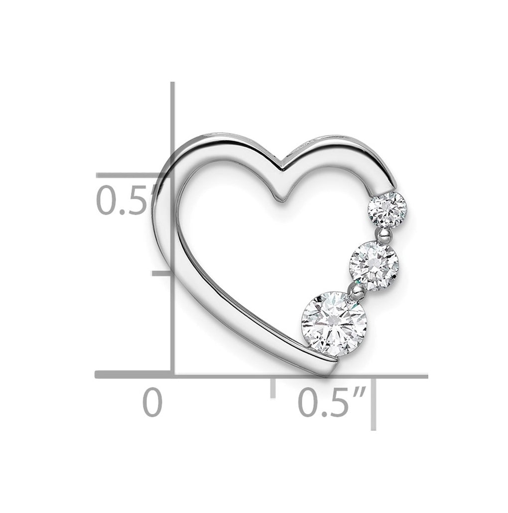 14k Rose Gold 3/8ct. Lab Grown Diamond VS/SI+ G+ Complete Heart Chain Slide – Elegant Jewelry Gift for Birthday, Anniversary, Engagement, Wedding