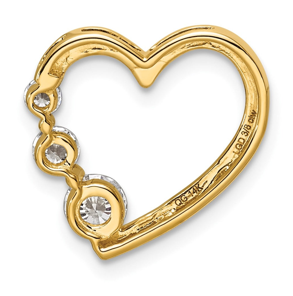 14k Rose Gold 3/8ct. Lab Grown Diamond VS/SI+ G+ Complete Heart Chain Slide – Elegant Jewelry Gift for Birthday, Anniversary, Engagement, Wedding
