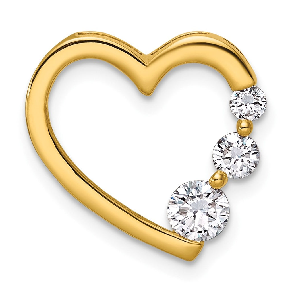 14k Rose Gold 3/8ct. Lab Grown Diamond VS/SI+ G+ Complete Heart Chain Slide – Elegant Jewelry Gift for Birthday, Anniversary, Engagement, Wedding