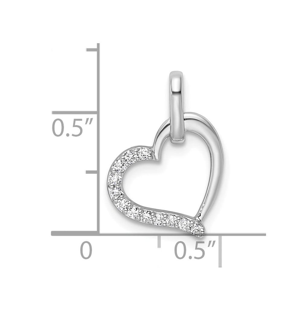 14k White Gold 1/10ct. Lab Grown Diamond VS/SI+ G+ Complete Heart Pendant – Elegant Jewelry Gift for Birthday, Anniversary, Engagement, Wedding