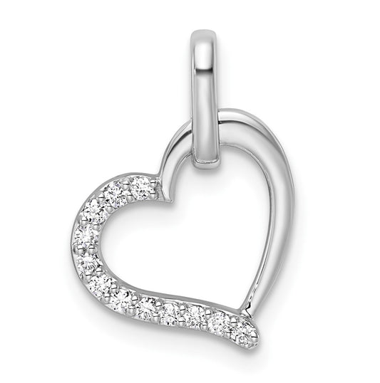 14k White Gold 1/10ct. Lab Grown Diamond VS/SI+ G+ Complete Heart Pendant – Elegant Jewelry Gift for Birthday, Anniversary, Engagement, Wedding