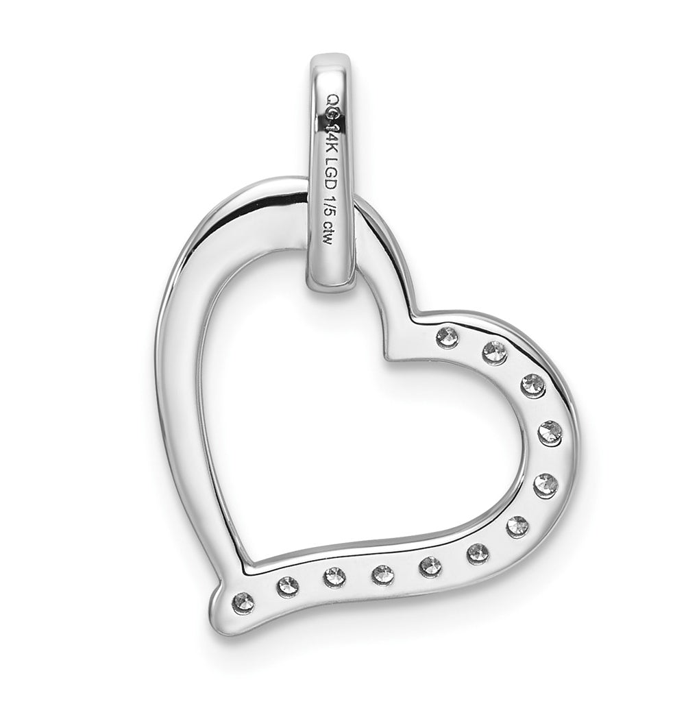 14k White Gold 1/10ct. Lab Grown Diamond VS/SI+ G+ Complete Heart Pendant – Elegant Jewelry Gift for Birthday, Anniversary, Engagement, Wedding