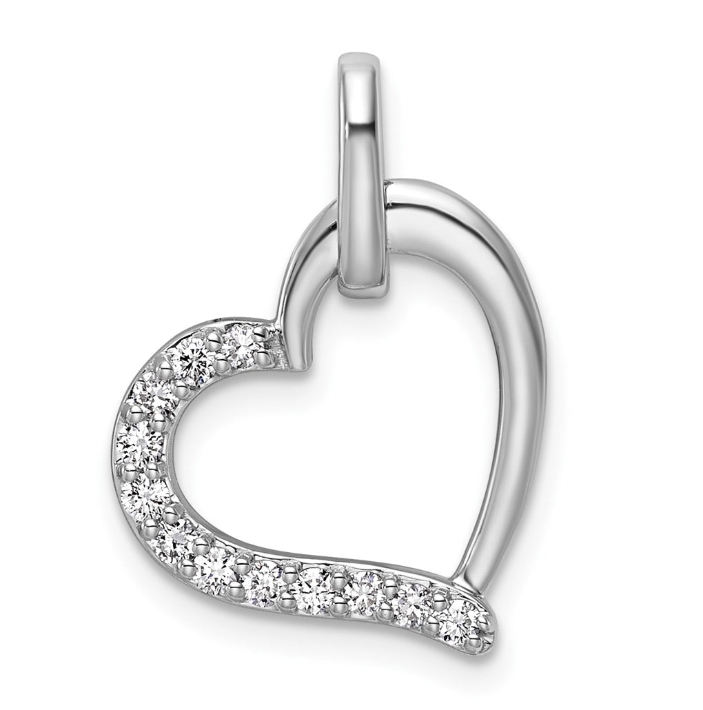 14k White Gold 1/10ct. Lab Grown Diamond VS/SI+ G+ Complete Heart Pendant – Elegant Jewelry Gift for Birthday, Anniversary, Engagement, Wedding