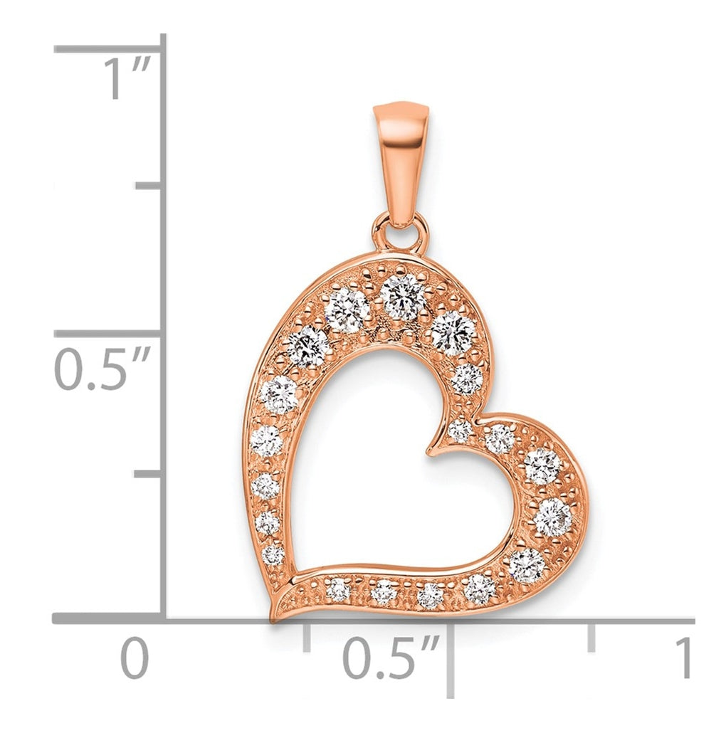 14K Yellow Gold  1/4ct. Lab Grown Diamond VS/SI+ G+ Complete Heart Pendant – Elegant Jewelry Gift for Birthday, Anniversary, Engagement, Wedding