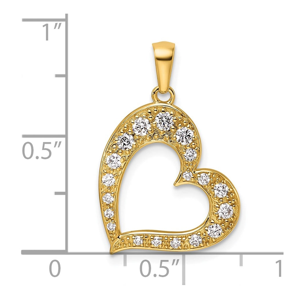 10K Yellow Gold 0.25 Cttw Lab Grown Diamond VS/SI+ G+ Complete Heart Pendant – Elegant Jewelry Gift for Birthday, Anniversary, Engagement, Wedding