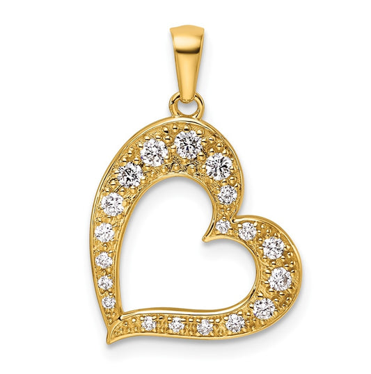 10K Yellow Gold 0.25 Cttw Lab Grown Diamond VS/SI+ G+ Complete Heart Pendant – Elegant Jewelry Gift for Birthday, Anniversary, Engagement, Wedding