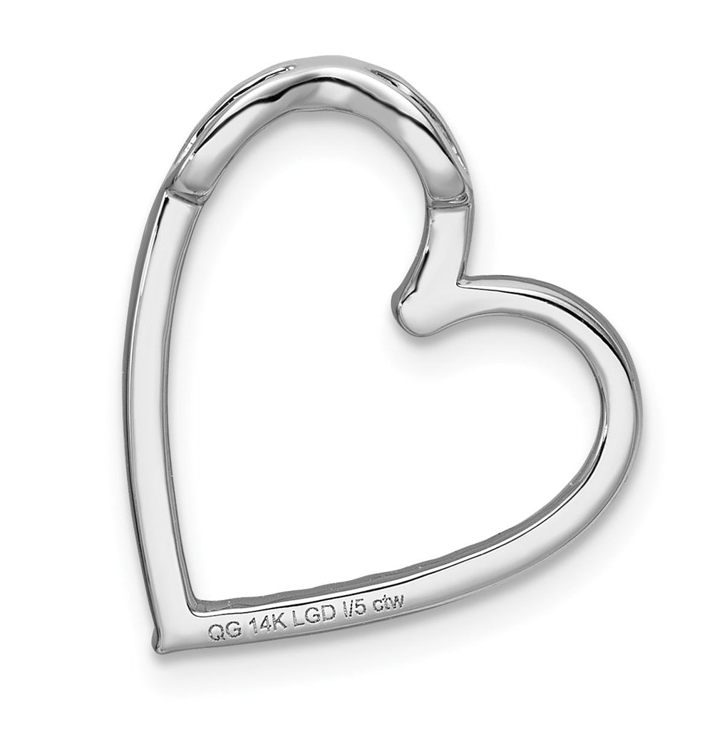 14K Yellow Gold 1/5ct. Lab Grown Diamond VS/SI+ G+ Vintage Complete Heart Chain Slide – Elegant Jewelry Gift for Birthday, Anniversary, Engagement, Wedding