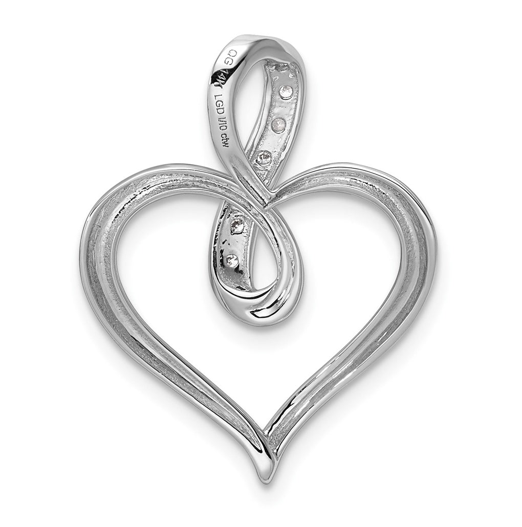 10K White Gold 1/10ct. Lab Grown Diamond VS/SI+ G+ Complete Heart and Infinity Pendant – Elegant Jewelry Gift for Birthday, Anniversary, Engagement, Wedding