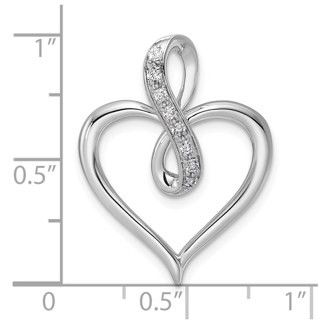 14k White Gold 1/10ct. Lab Grown Diamond VS/SI+ G+ Complete Heart and Infinity Pendant – Elegant Jewelry Gift for Birthday, Anniversary, Engagement, Wedding