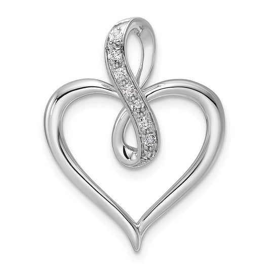 14k White Gold 1/10ct. Lab Grown Diamond VS/SI+ G+ Complete Heart and Infinity Pendant – Elegant Jewelry Gift for Birthday, Anniversary, Engagement, Wedding