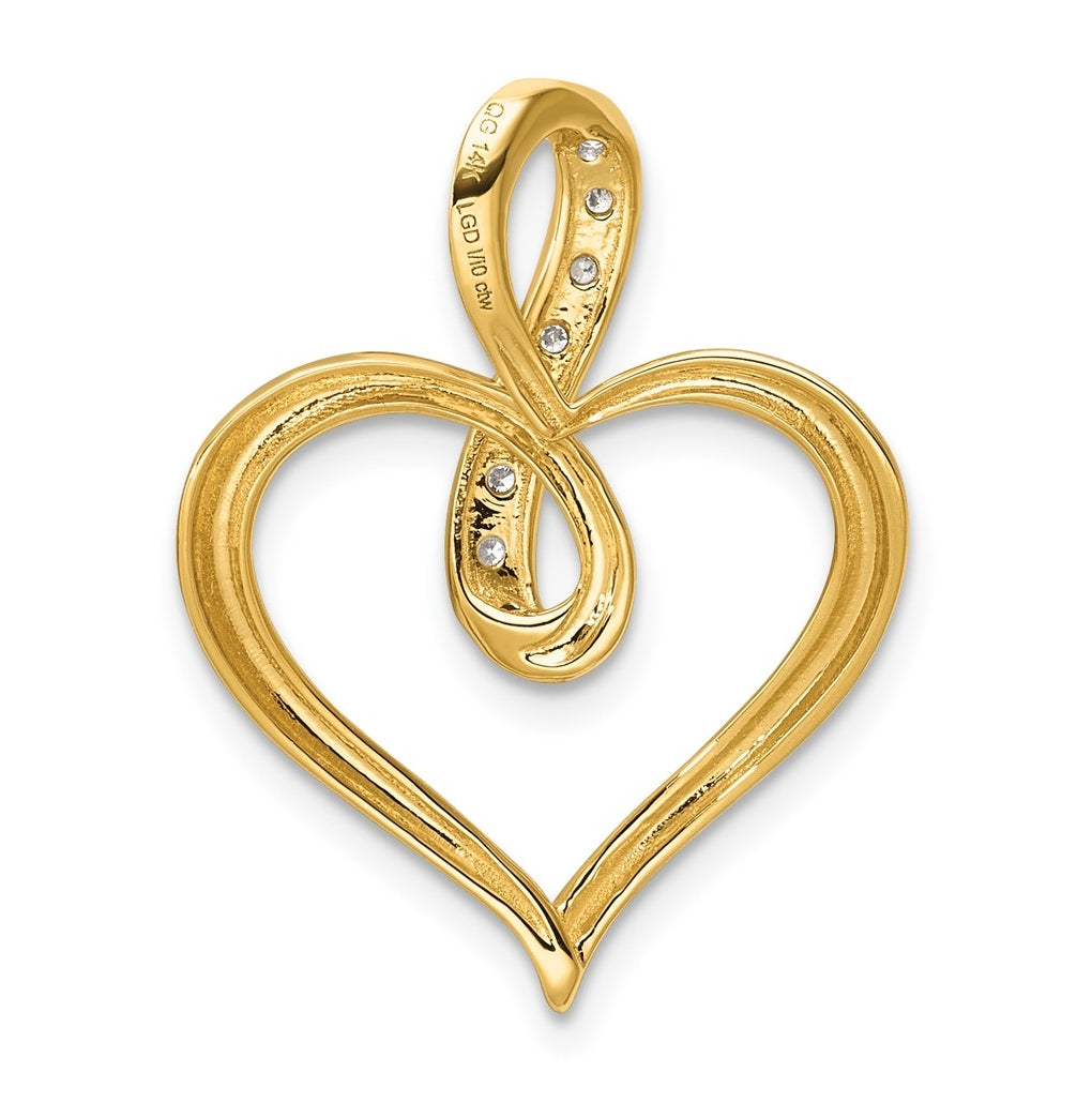 14k White Gold 1/10ct. Lab Grown Diamond VS/SI+ G+ Complete Heart and Infinity Pendant – Elegant Jewelry Gift for Birthday, Anniversary, Engagement, Wedding
