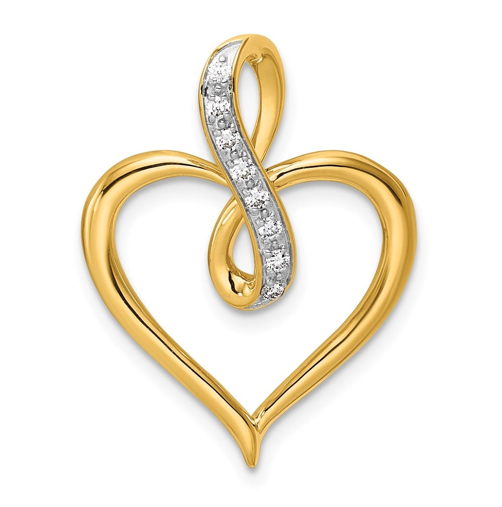 14k White Gold 1/10ct. Lab Grown Diamond VS/SI+ G+ Complete Heart and Infinity Pendant – Elegant Jewelry Gift for Birthday, Anniversary, Engagement, Wedding