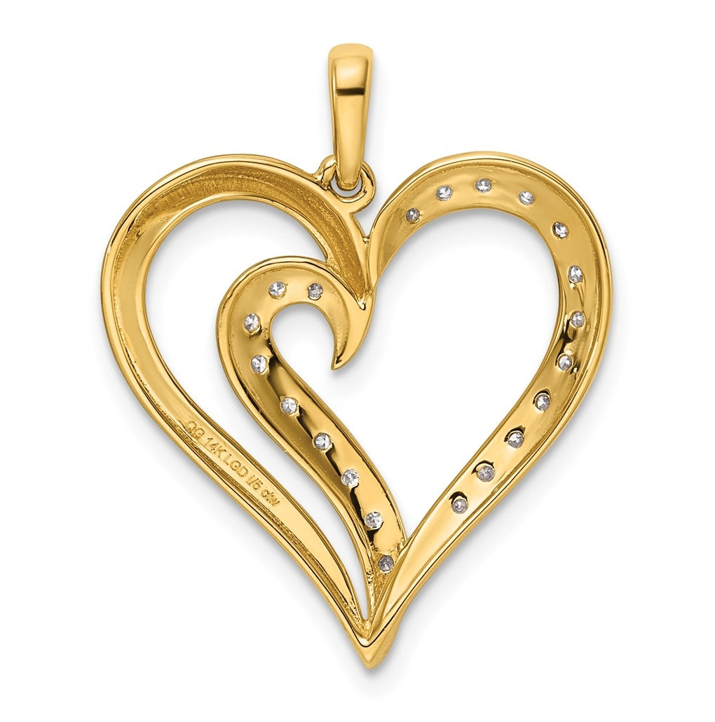 14K Yellow Gold 1/5ct. Lab Grown Diamond VS/SI+ G+ Complete Heart Pendant – Elegant Jewelry Gift for Birthday, Anniversary, Engagement, Wedding