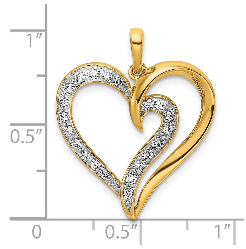 14K Yellow Gold 1/5ct. Lab Grown Diamond VS/SI+ G+ Complete Heart Pendant – Elegant Jewelry Gift for Birthday, Anniversary, Engagement, Wedding