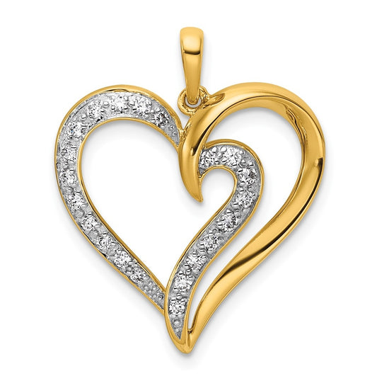 14K Yellow Gold 1/5ct. Lab Grown Diamond VS/SI+ G+ Complete Heart Pendant – Elegant Jewelry Gift for Birthday, Anniversary, Engagement, Wedding