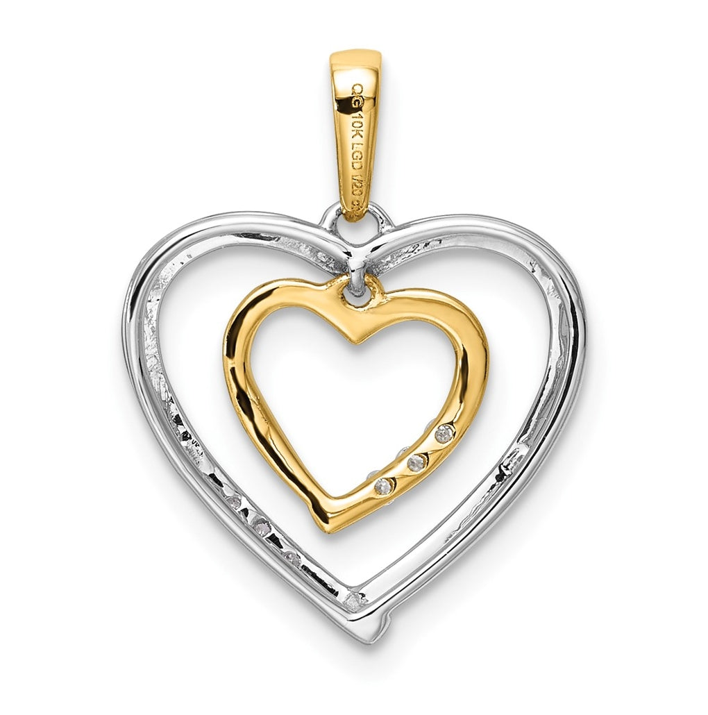 14K White & Rose Gold 0.05ct Lab Grown Diamond VS/SI+ G+ Complete Heart Pendant – Elegant Jewelry Gift for Birthday, Anniversary, Engagement, Wedding