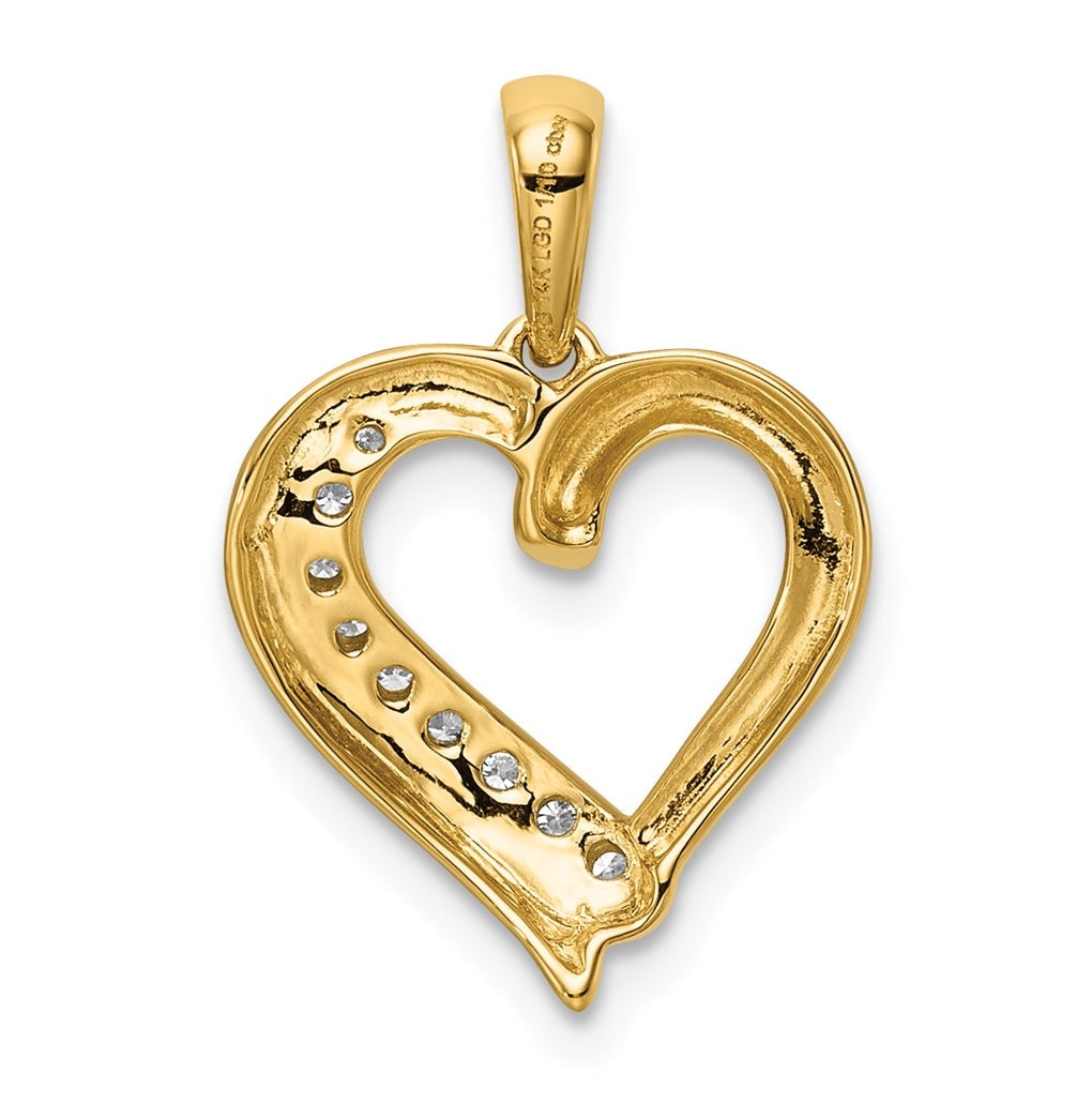 14K Yellow Gold 1/10ct. Lab Grown Diamond VS/SI+ G+ Complete Heart Pendant – Elegant Jewelry Gift for Birthday, Anniversary, Engagement, Wedding