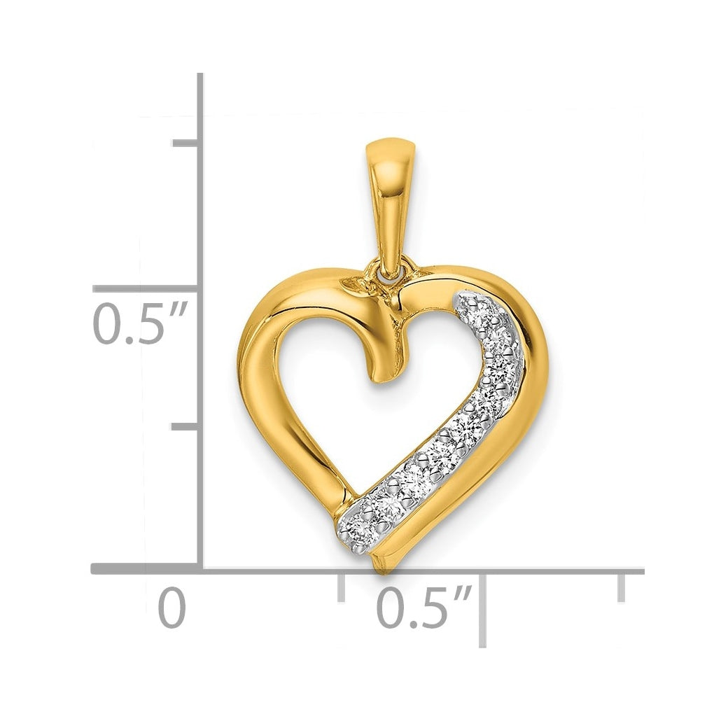 14K Yellow Gold 1/10ct. Lab Grown Diamond VS/SI+ G+ Complete Heart Pendant – Elegant Jewelry Gift for Birthday, Anniversary, Engagement, Wedding