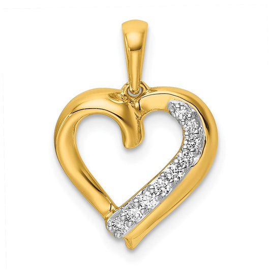 14K Yellow Gold 1/10ct. Lab Grown Diamond VS/SI+ G+ Complete Heart Pendant – Elegant Jewelry Gift for Birthday, Anniversary, Engagement, Wedding