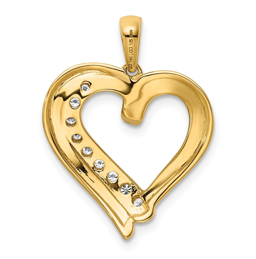 14K Yellow Gold 1/10ct. Lab Grown Diamond VS/SI+ G+ Complete Heart Pendant – Elegant Jewelry Gift for Birthday, Anniversary, Engagement, Wedding