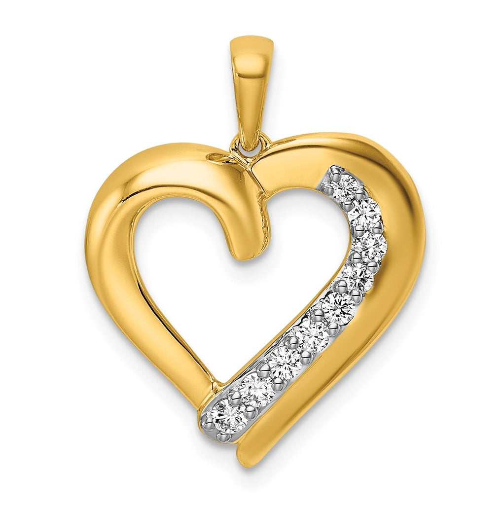 14K Yellow Gold 1/10ct. Lab Grown Diamond VS/SI+ G+ Complete Heart Pendant – Elegant Jewelry Gift for Birthday, Anniversary, Engagement, Wedding
