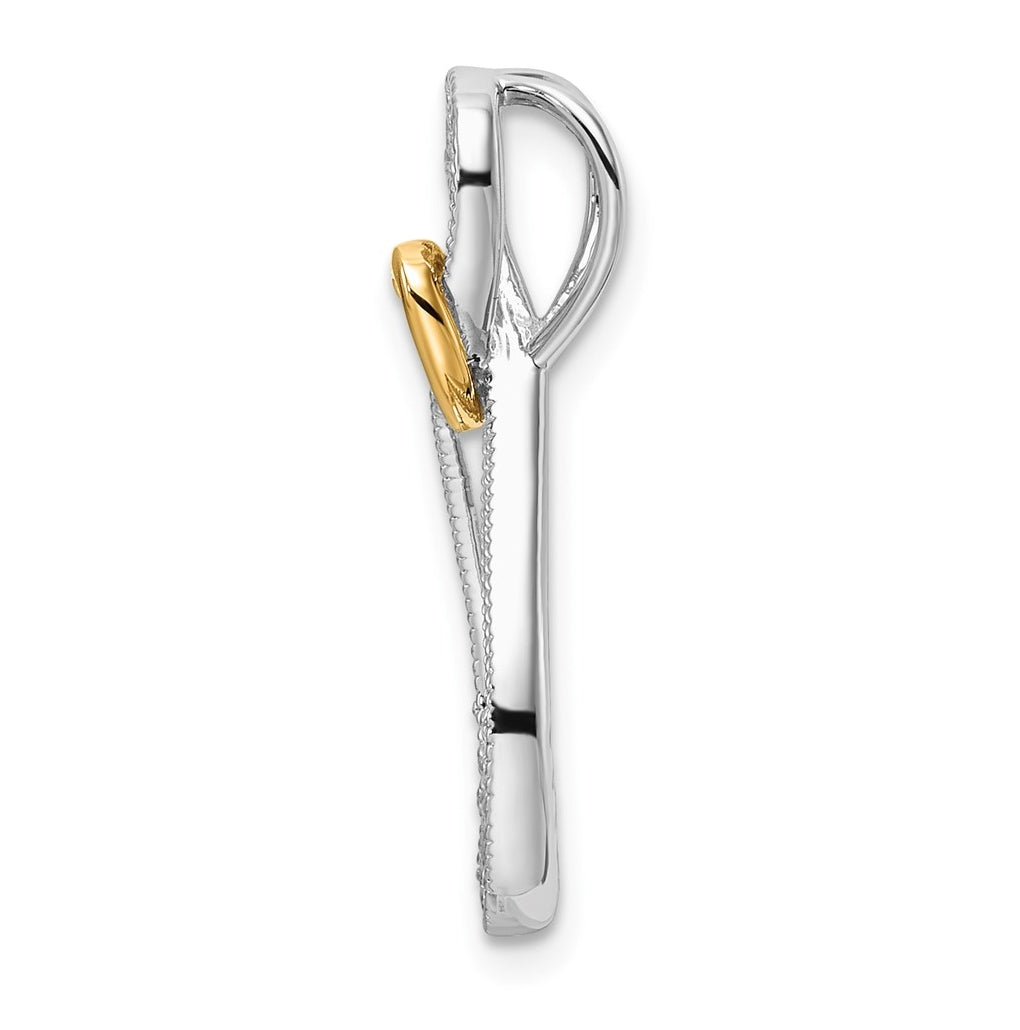 14k Yellow & White Gold 1/10ct. Lab Grown Diamond VS/SI+ G+ Complete Infinity with Heart Chain Slide – Elegant Jewelry Gift for Birthday, Anniversary, Engagement, Wedding