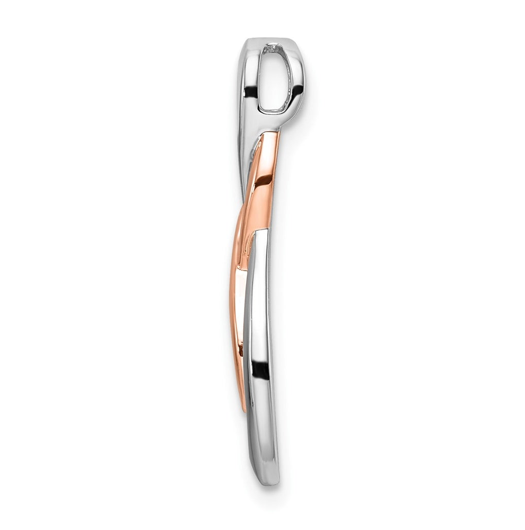 14k White & Rose Gold Lab Grown Diamond VS/SI+ G+ Complete Double Infinity Chain Slide – Elegant Jewelry Gift for Birthday, Anniversary, Engagement, Wedding