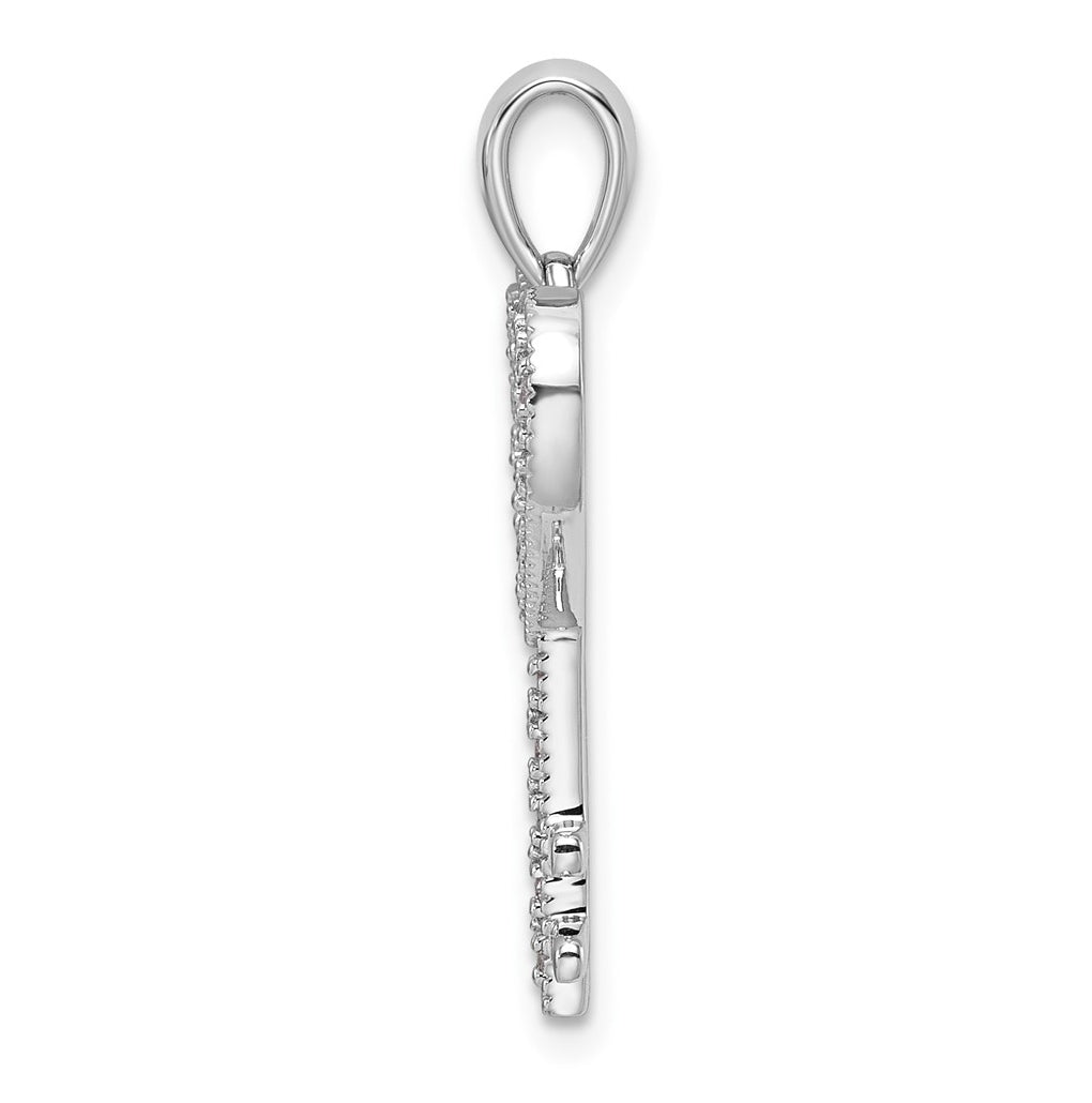 14K White Gold 1/8ct. Lab Grown Diamond VS/SI+ G+ Complete Heart Key Pendant – Elegant Jewelry Gift for Birthday, Anniversary, Engagement, Wedding