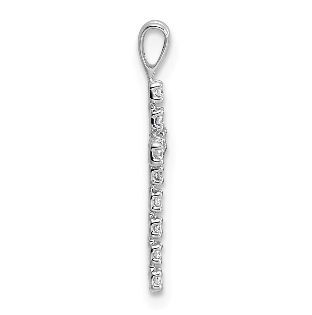 14k White Gold  0.15 Cttw Lab Grown Diamond VS+ F+ Complete Latin Cross Pendant – Elegant Jewelry Gift for Birthday, Anniversary, Engagement, Wedding