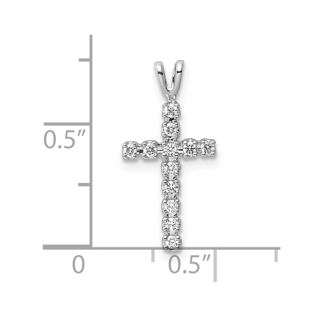 14k White Gold  0.15 Cttw Lab Grown Diamond VS+ F+ Complete Latin Cross Pendant – Elegant Jewelry Gift for Birthday, Anniversary, Engagement, Wedding