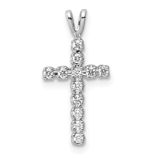 14k White Gold  0.15 Cttw Lab Grown Diamond VS+ F+ Complete Latin Cross Pendant – Elegant Jewelry Gift for Birthday, Anniversary, Engagement, Wedding