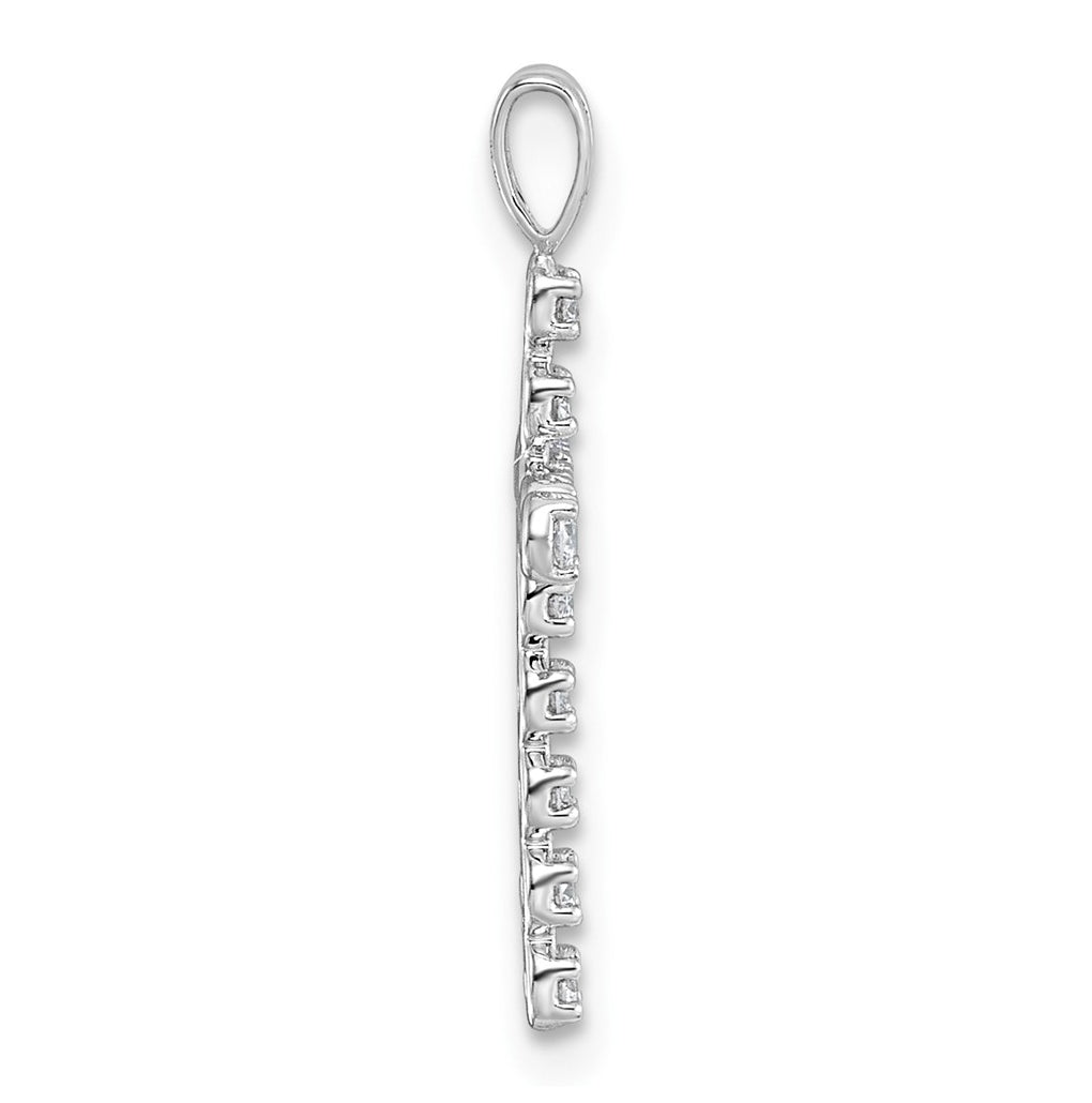 14k White Gold 0.20 Cttw Lab Grown Diamond VS/SI+ G+ Complete Latin Cross Pendant – Elegant Jewelry Gift for Birthday, Anniversary, Engagement, Wedding