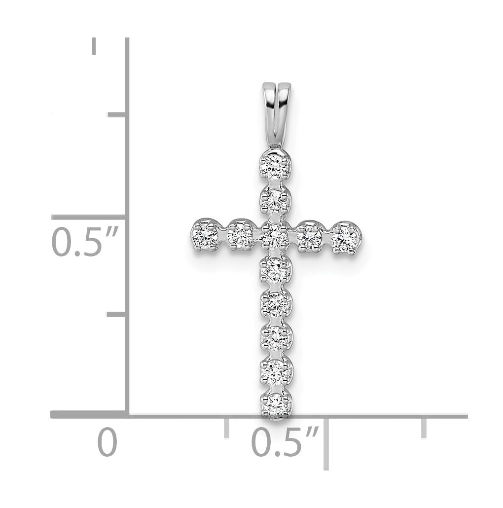 14k White Gold 0.20 Cttw Lab Grown Diamond VS/SI+ G+ Complete Latin Cross Pendant – Elegant Jewelry Gift for Birthday, Anniversary, Engagement, Wedding