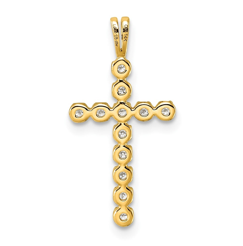 14k White Gold 0.20 Cttw Lab Grown Diamond VS/SI+ G+ Complete Latin Cross Pendant – Elegant Jewelry Gift for Birthday, Anniversary, Engagement, Wedding