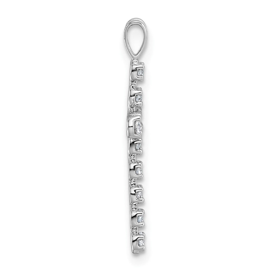 14k White Gold 0.33 Cttw Lab Grown Diamond VS/SI+ G+ Complete Latin Cross Pendant – Elegant Jewelry Gift for Birthday, Anniversary, Engagement, Wedding