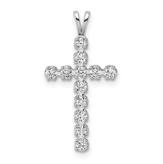 14k White Gold 0.33 Cttw Lab Grown Diamond VS/SI+ G+ Complete Latin Cross Pendant – Elegant Jewelry Gift for Birthday, Anniversary, Engagement, Wedding