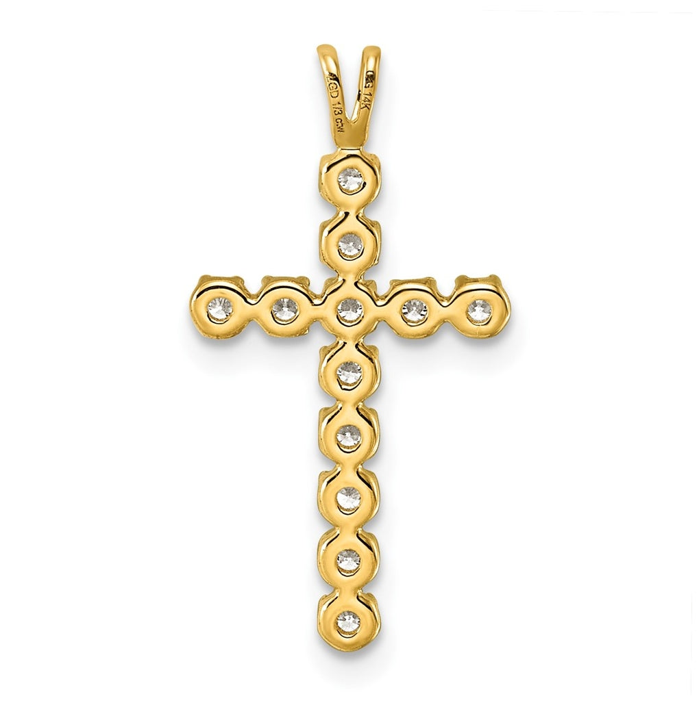 14k White Gold 0.33 Cttw Lab Grown Diamond VS/SI+ G+ Complete Latin Cross Pendant – Elegant Jewelry Gift for Birthday, Anniversary, Engagement, Wedding