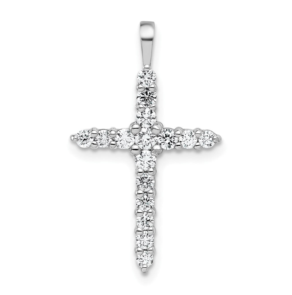 10k White Gold 1/2ct Lab Grown Diamond VS/SI+ G+ Complete Cross Pendant – Elegant Jewelry Gift for Birthday, Anniversary, Engagement, Wedding