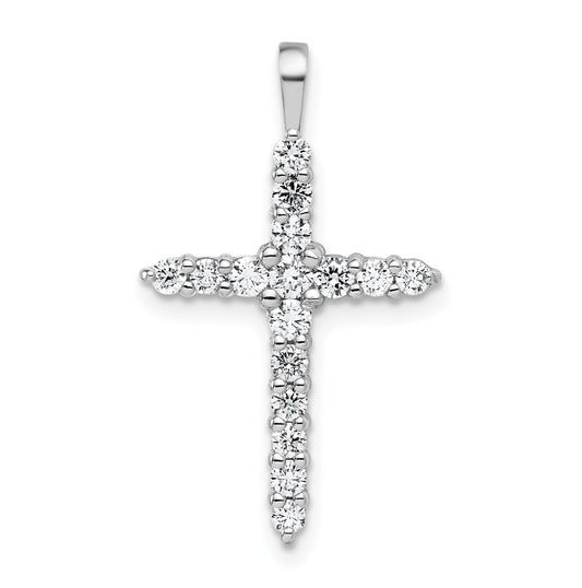 10k White Gold 1/2ct Lab Grown Diamond VS/SI+ G+ Complete Cross Pendant – Elegant Jewelry Gift for Birthday, Anniversary, Engagement, Wedding