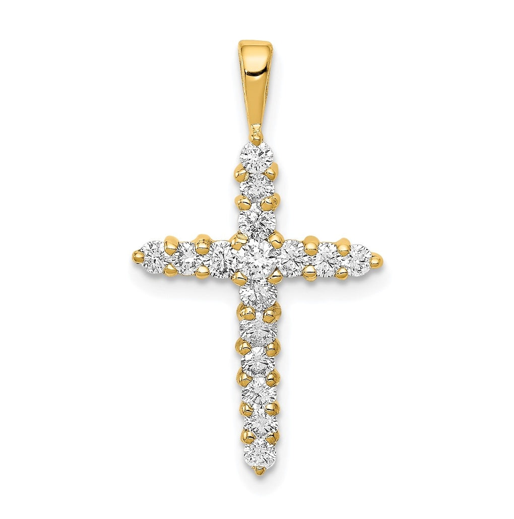 10k White Gold 1/2ct Lab Grown Diamond VS/SI+ G+ Complete Cross Pendant – Elegant Jewelry Gift for Birthday, Anniversary, Engagement, Wedding