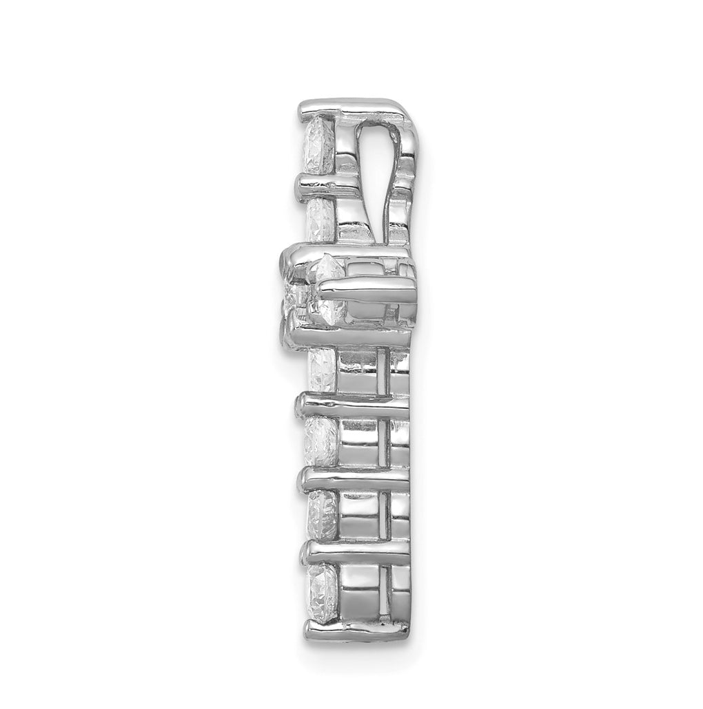 Sterling Silver Rhodium-plated 1ct Lab Grown Diamond VS/SI+ G+ Complete Cross Chain Slide Pendant – Elegant Jewelry Gift for Birthday, Anniversary, Engagement, Wedding