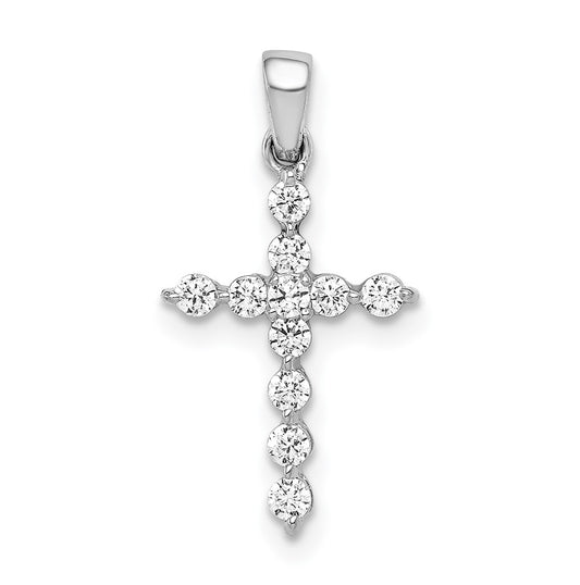 10K White Gold 1/4ct Lab Grown Diamond VS/SI+ G+ Complete Cross Pendant – Elegant Jewelry Gift for Birthday, Anniversary, Engagement, Wedding