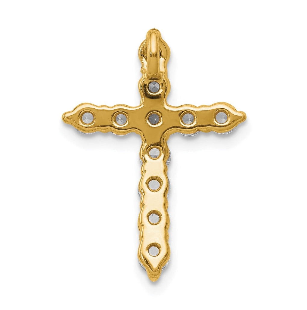 10K White Gold 3/4ct Lab Grown Diamond VS/SI+ G+ Complete Cross Chain Slide Pendant – Elegant Jewelry Gift for Birthday, Anniversary, Engagement, Wedding