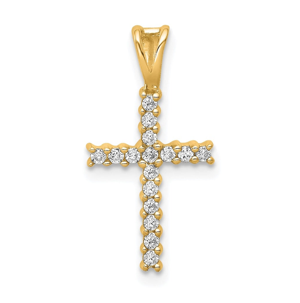 10K White Gold 1/6ct Lab Grown Diamond VS/SI+ G+ Comp Cross Pendant – Elegant Jewelry Gift for Birthday, Anniversary, Engagement, Wedding